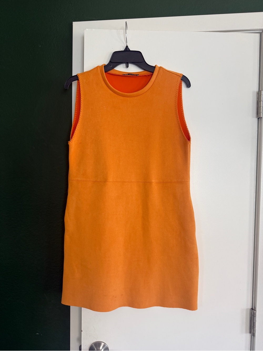 Women’s marigold faux suede dress